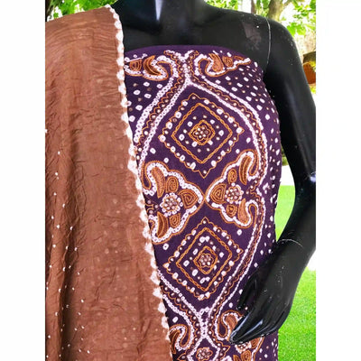 Bandhani Cotton Designer Suit with Embroidery
