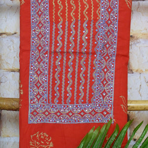 Jaipuri Block Print Suit with Hand Embroidery