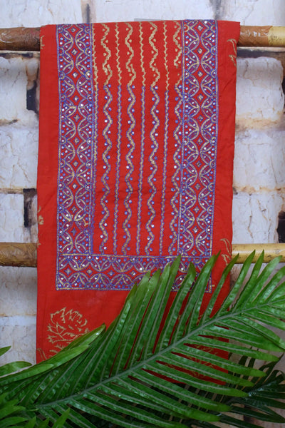 Jaipuri Block Print Suit with Hand Embroidery