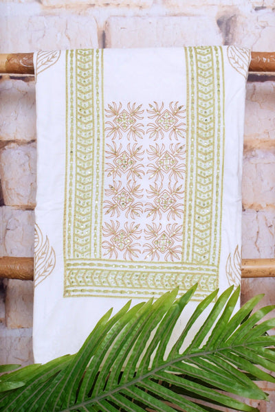 Jaipuri Block Print Suit with Hand Embroidery