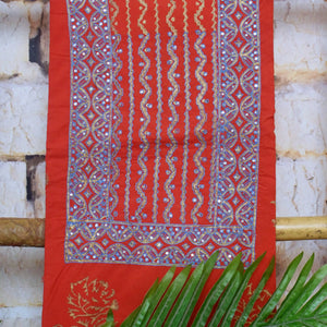 Jaipuri Block Print Suit with Hand Embroidery