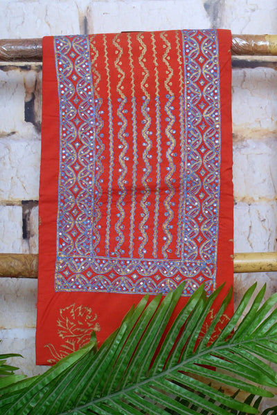 Jaipuri Block Print Suit with Hand Embroidery