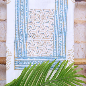 Jaipuri Block Print Suit with Hand Embroidery