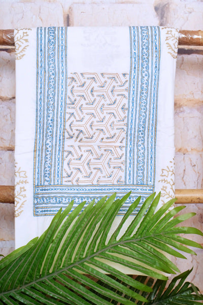 Jaipuri Block Print Suit with Hand Embroidery