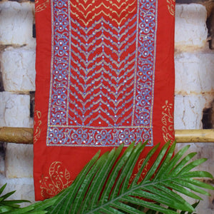 Jaipuri Block Print Suit with Hand Embroidery