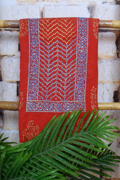 Jaipuri Block Print Suit with Hand Embroidery