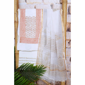 Jaipuri Block Print Suit with Hand Embroidery
