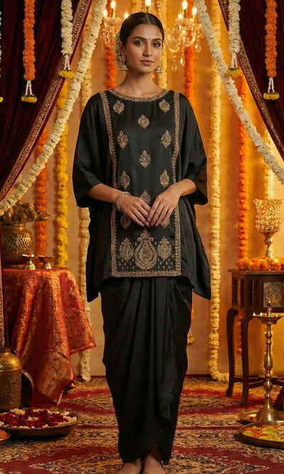 ARANYA - Kaftan-Draped Skirt Set