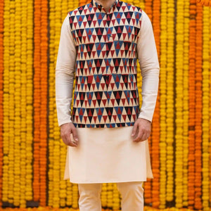 Traditional Indian men’s cotton koti with artisan craft