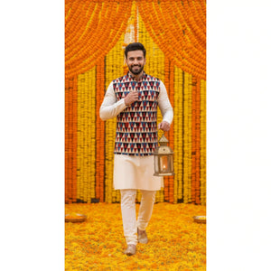 Traditional Indian men’s cotton koti with artisan craft