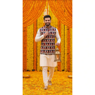 Traditional Indian men’s cotton koti with artisan craft