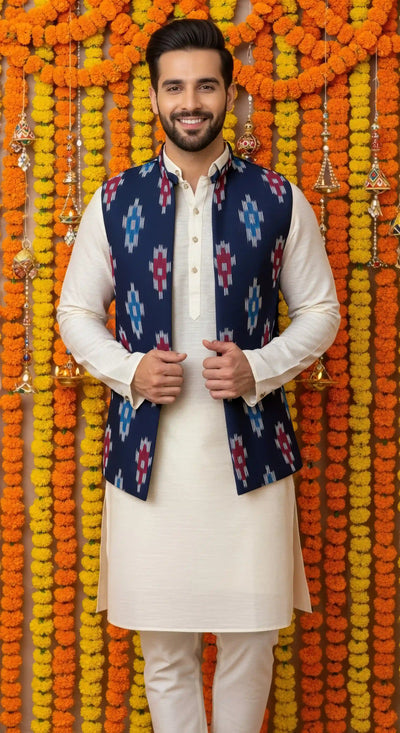 Traditional Indian men’s cotton koti with artisan craft