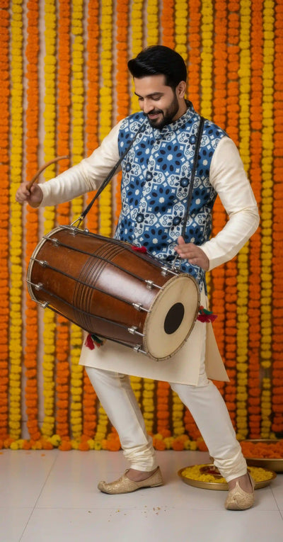 Traditional Indian men’s cotton koti with artisan craft