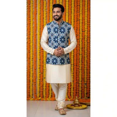Traditional Indian men’s cotton koti with artisan craft