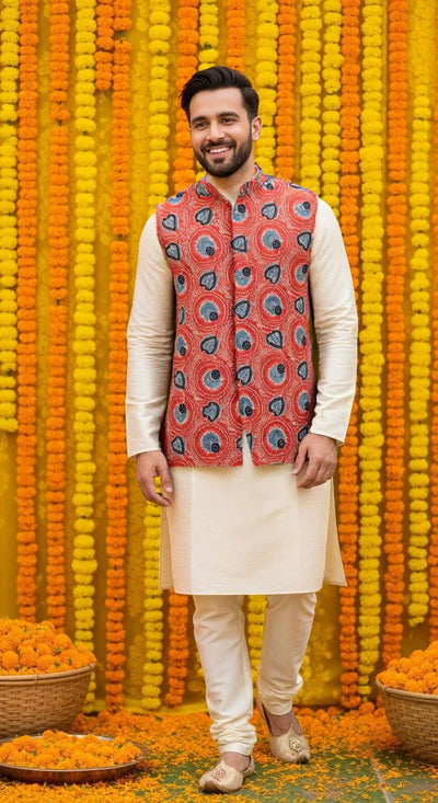 Traditional Indian men’s cotton koti with artisan craft