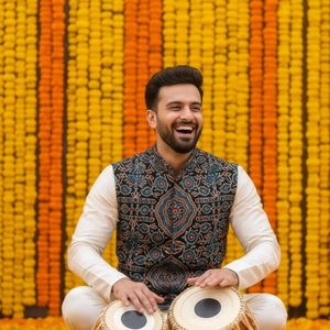 Traditional Indian men’s cotton koti with artisan craft