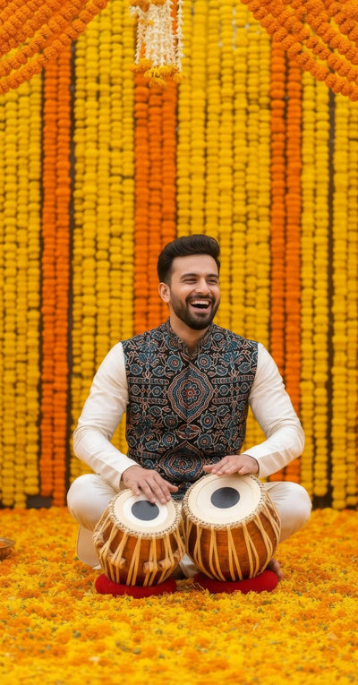 Traditional Indian men’s cotton koti with artisan craft