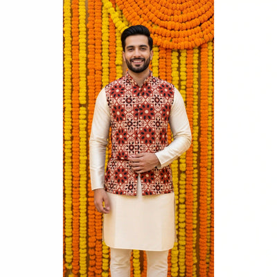 Traditional Indian men’s cotton koti with artisan craft