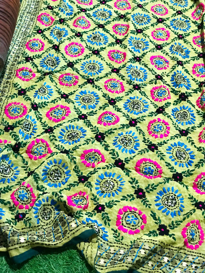 Phulkari Hand Embroidered Dupatta