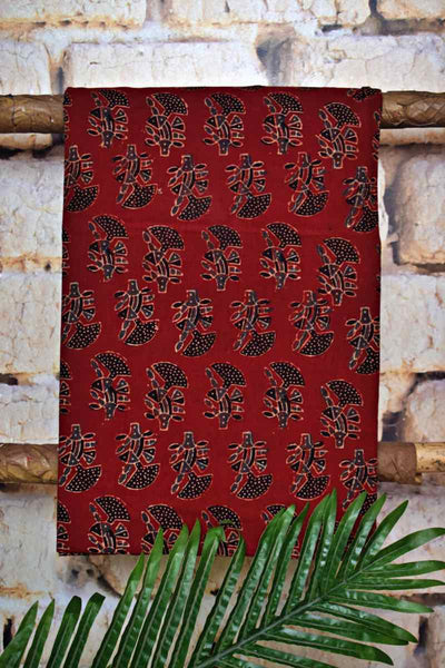 Madder Ajrakh Triple Block Print Cotton Suit - SSEthnics