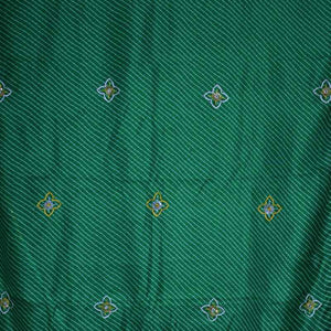 Green Leheriya Kota Silk Saree with Hand Embroidery - SSEthnics