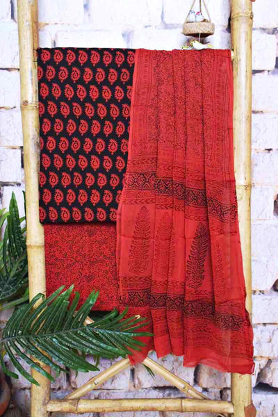 Bagh Cotton Suit with Cotton Dupatta - SSEthnics