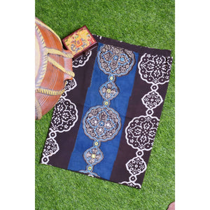 Black Ajrakh Blouse with Embroidery- SSEthnics