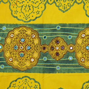 Yellow Ajrakh Blouse with Embroidery- SSEthnics
