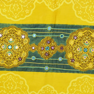 Yellow Ajrakh Blouse with Embroidery- SSEthnics
