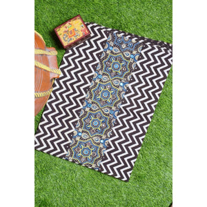 Black Ajrakh Blouse with Embroidery- SSEthnics