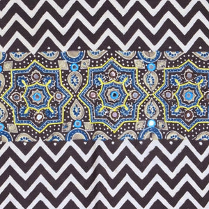 Black Ajrakh Blouse with Embroidery- SSEthnics