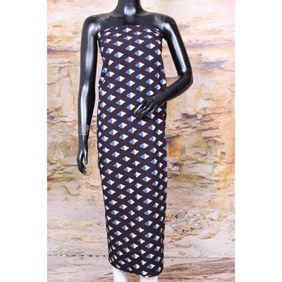 Black Ajrakh Block Print Designer Kurti Fabric
