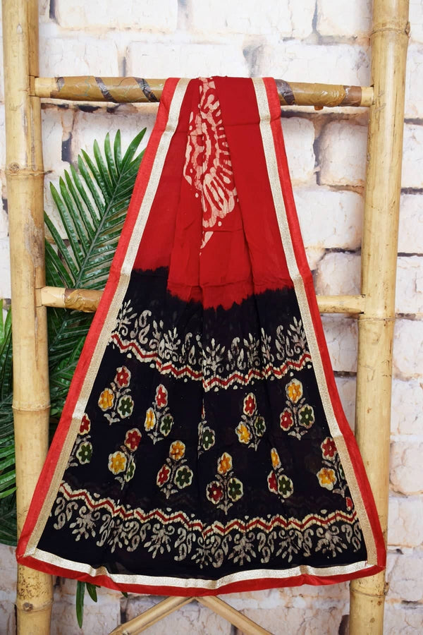 batik print dress material with chiffon dupatta Batik Cotton Dress Material Online Shopping With Price Yellow And Maroon Batik Print Cotton Suit With