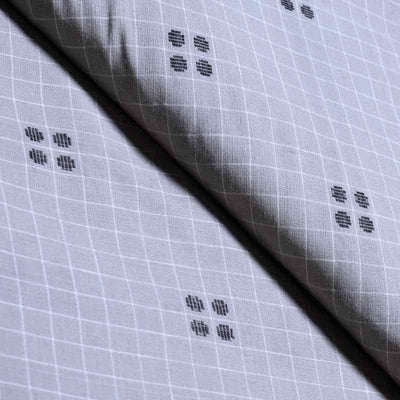 Grey Jacquard Cotton Fabric (Cut Piece 1.5 Meter)