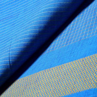 Blue Cotton Half Checks Fabric