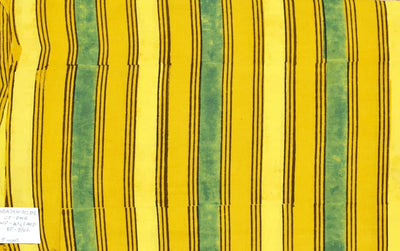 Yellow Ajrakh Special Triple Block Cotton Fabric