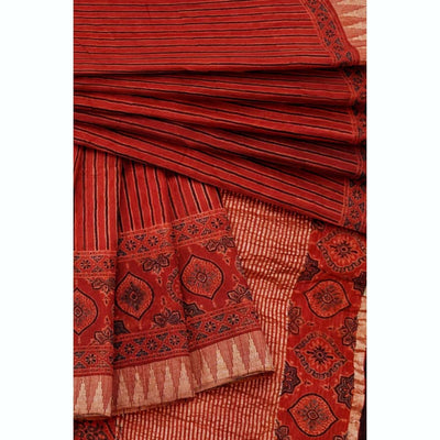 Madder Special Ajrakh Cotton Silk Saree