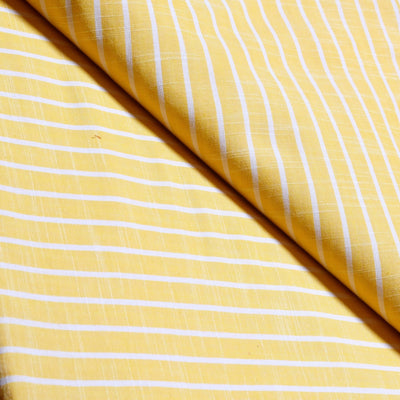 Yellow Cotton Stripes Fabric