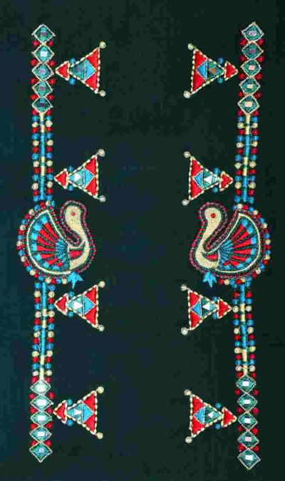 Green Slub Cotton Embroidered Blouse - SSEthnics