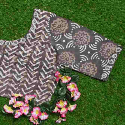 Dabu Customised Blouse with Mirrorwork - SSEthnics