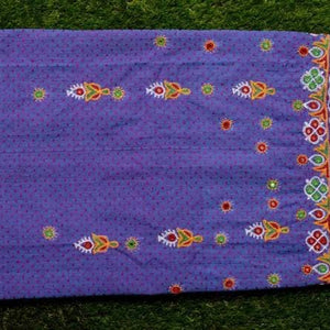 Purple Kutch Hand Embroidered Blouse Fabric - SSEthnics