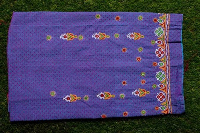Purple Kutch Hand Embroidered Blouse Fabric - SSEthnics