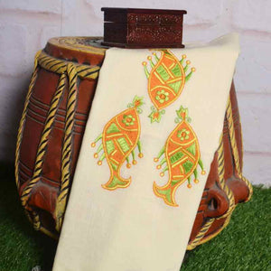 Cream Cotton Blouse with Embroidery - SSEthnics