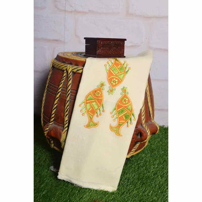 Cream Cotton Blouse with Embroidery - SSEthnics