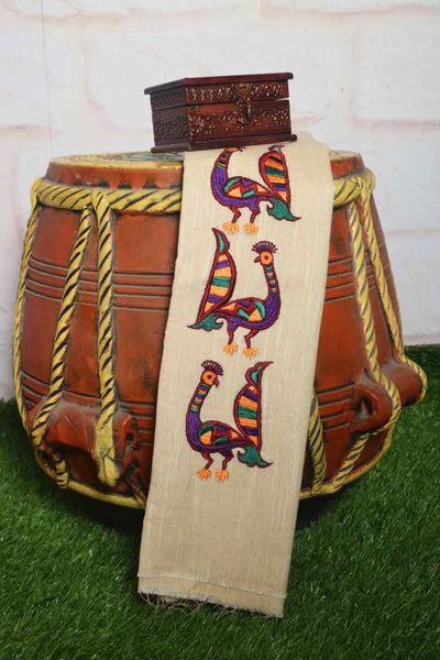 Black Cotton Blouse with Embroidery - SSEthnics