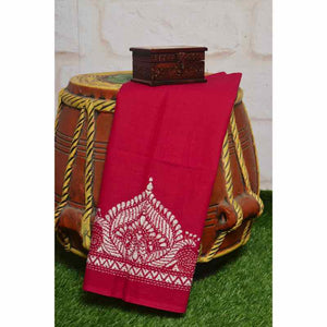 Pink Kantha Hand Embroidered Blouse - SSEthnics