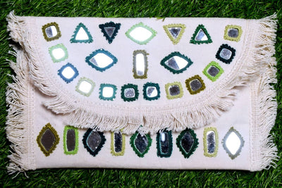 Mirror Work Cotton Clutch