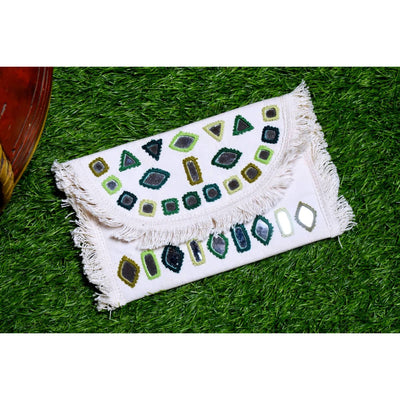 Mirror Work Cotton Clutch