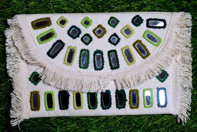 Mirror Work Cotton Clutch