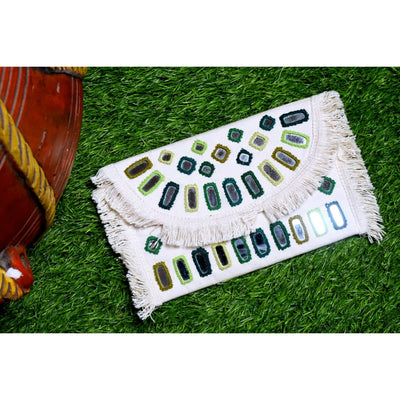 Mirror Work Cotton Clutch